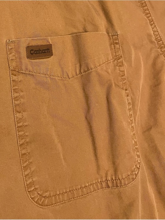 Carhartt Men's Tan/Brown Button-Down Work Shirt 2XL - Picture 2 of 7